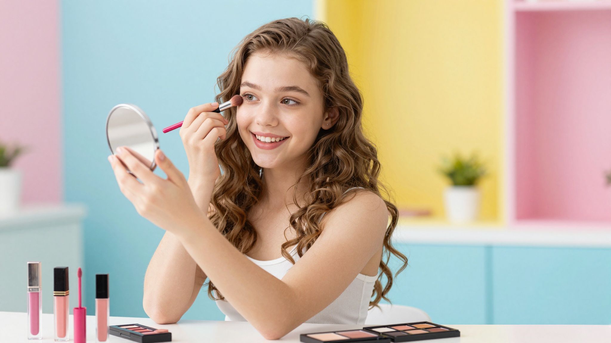 A világos színek fiatalító hatásúak a sminkben.