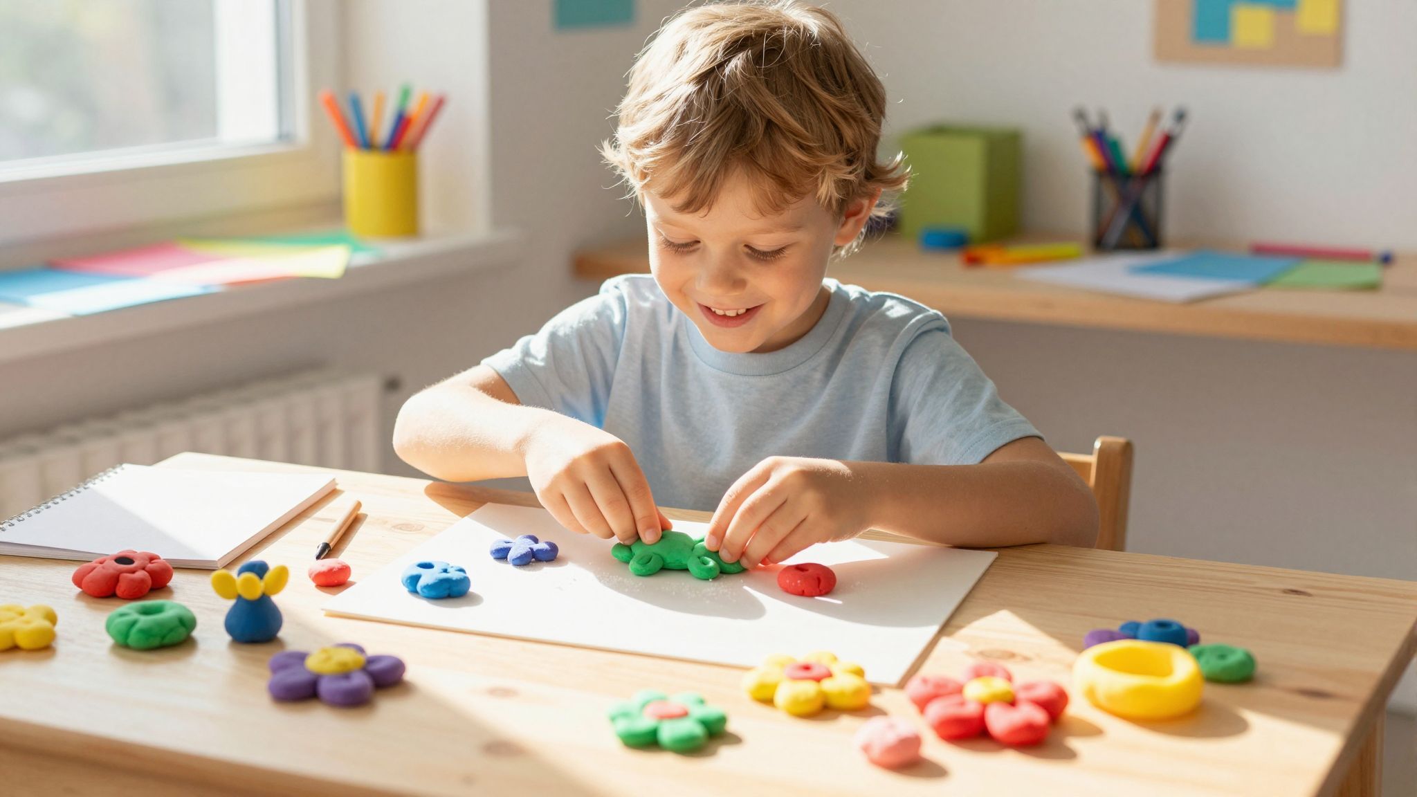 A só-liszt gyurma természetes anyagai segítik a kreativitást.