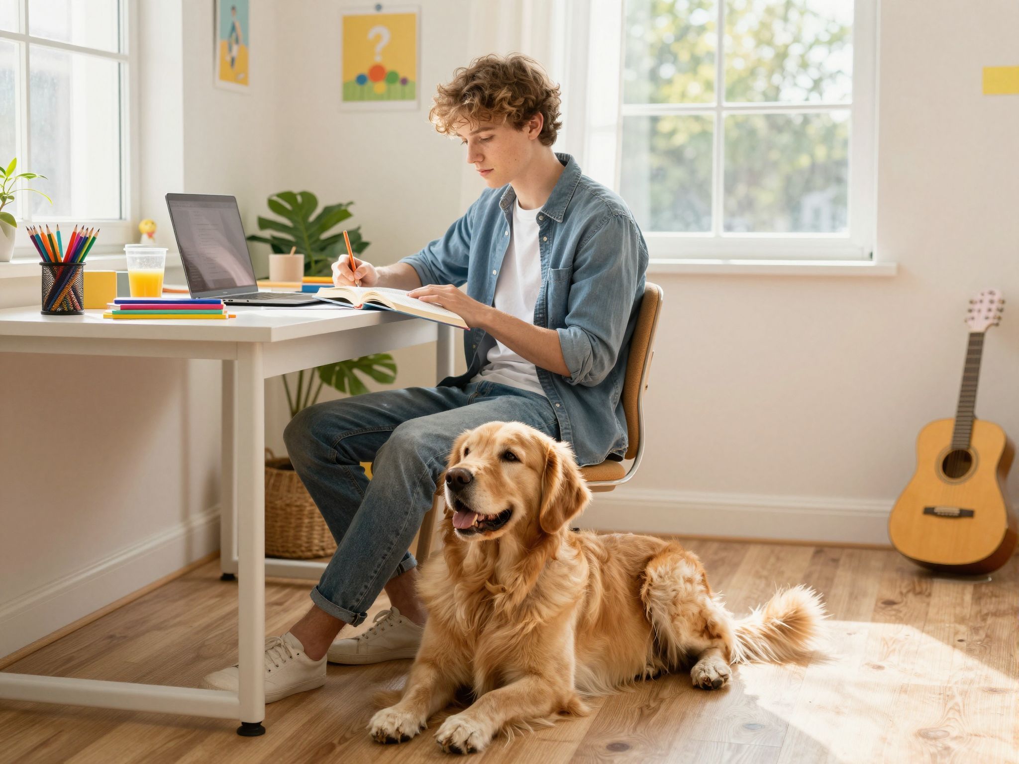 A kutya jelenléte csökkentheti a vizsgaidőszaki szorongást.