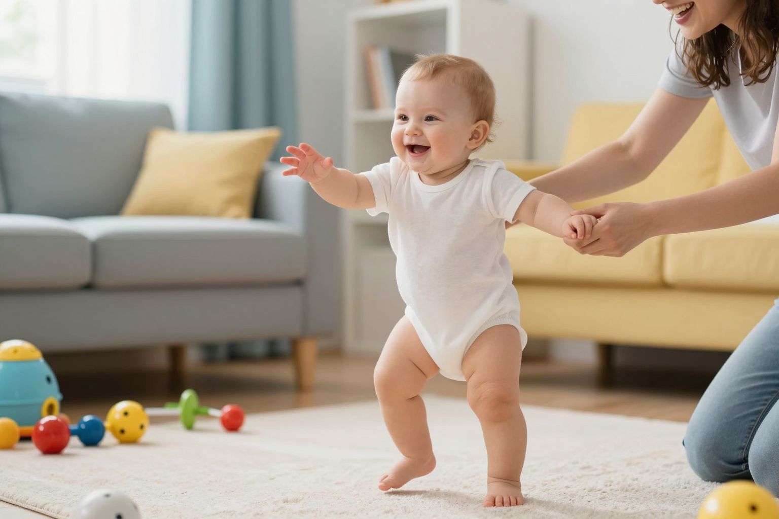 A babák első lépései örömteli ugrást jelentenek.