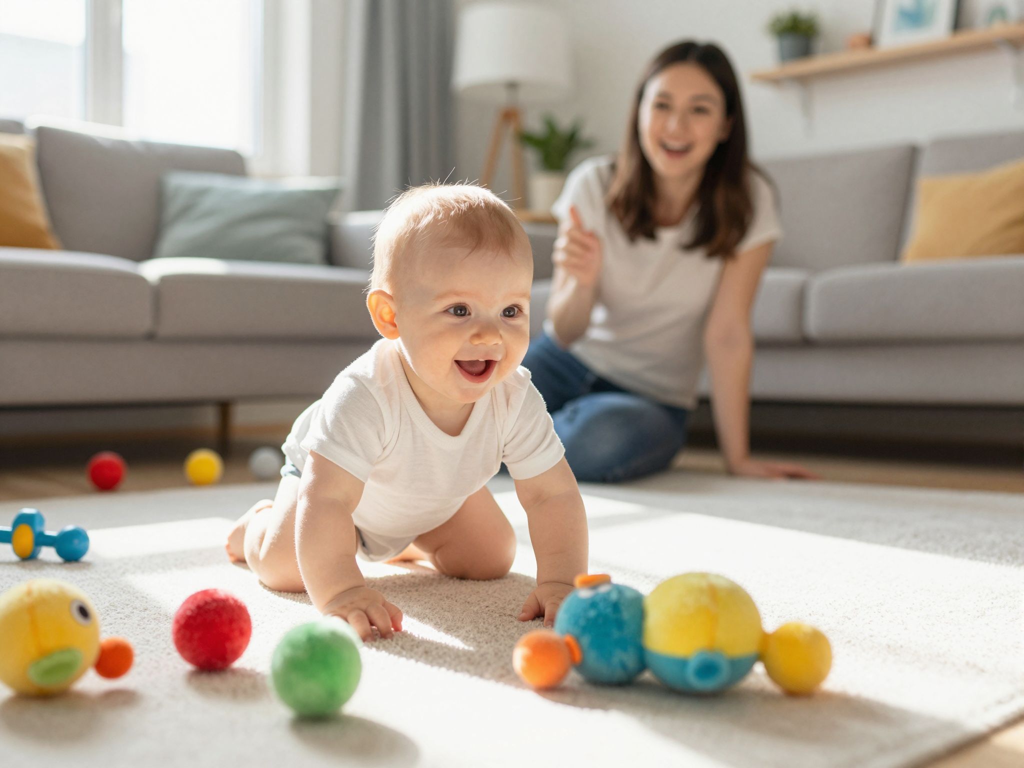 A baba önálló helyváltoztatásának első jelei 6 hónaposan jelennek meg.