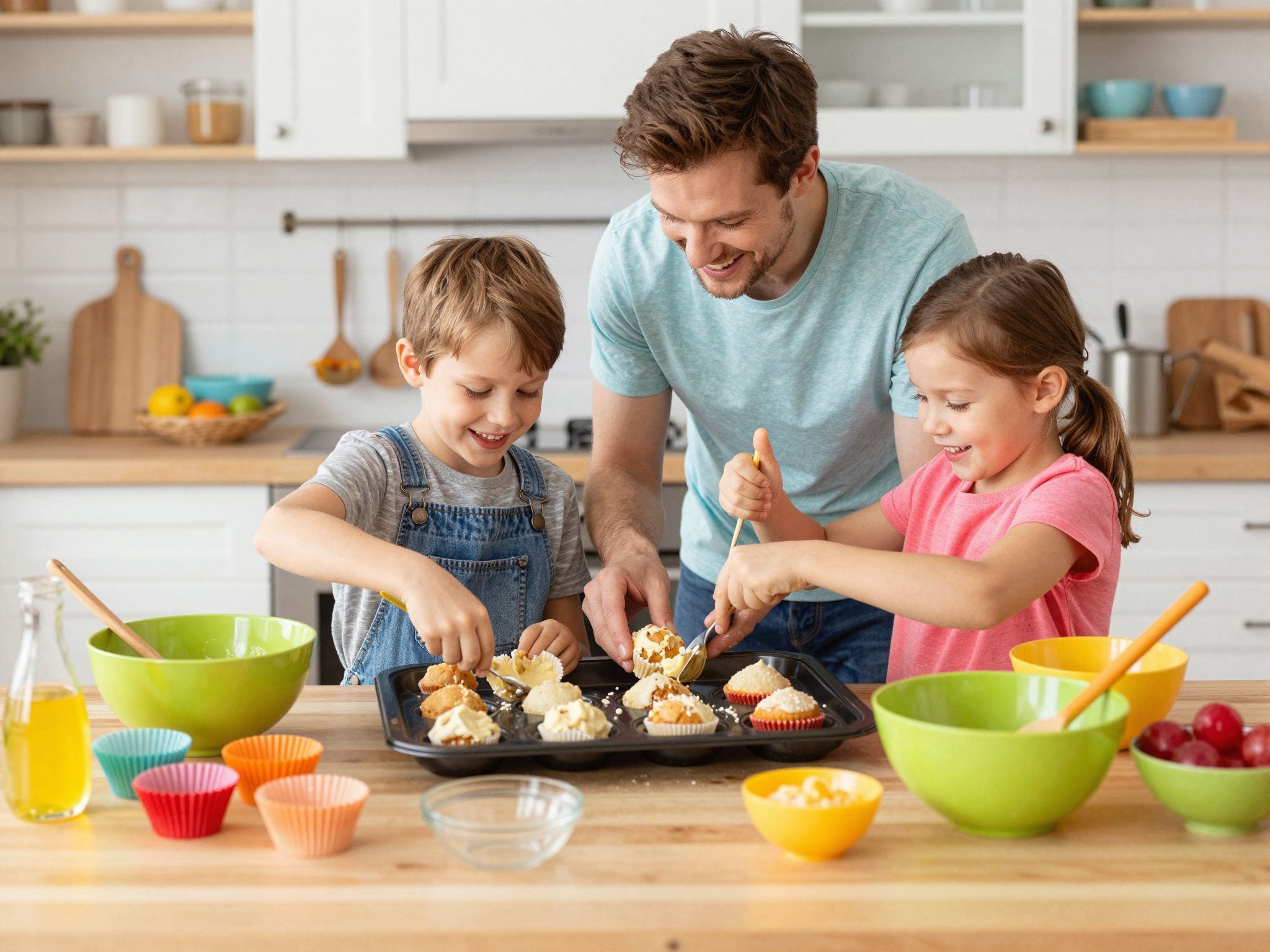 A gyerekek a sütés során kreatívak és élvezetesek lehetnek.