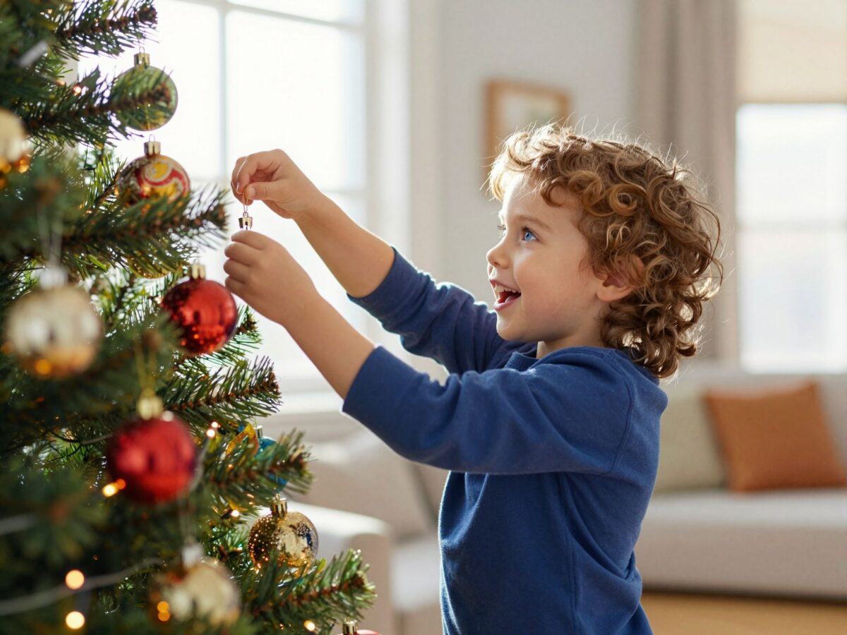 Karácsonyfa díszítés kisgyerekkel: hogyan vonjuk be a kicsiket is?