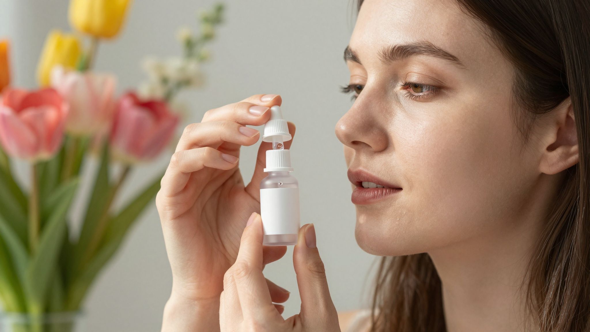 A flakon kialakítása megkönnyíti a precíz csepegtetést.