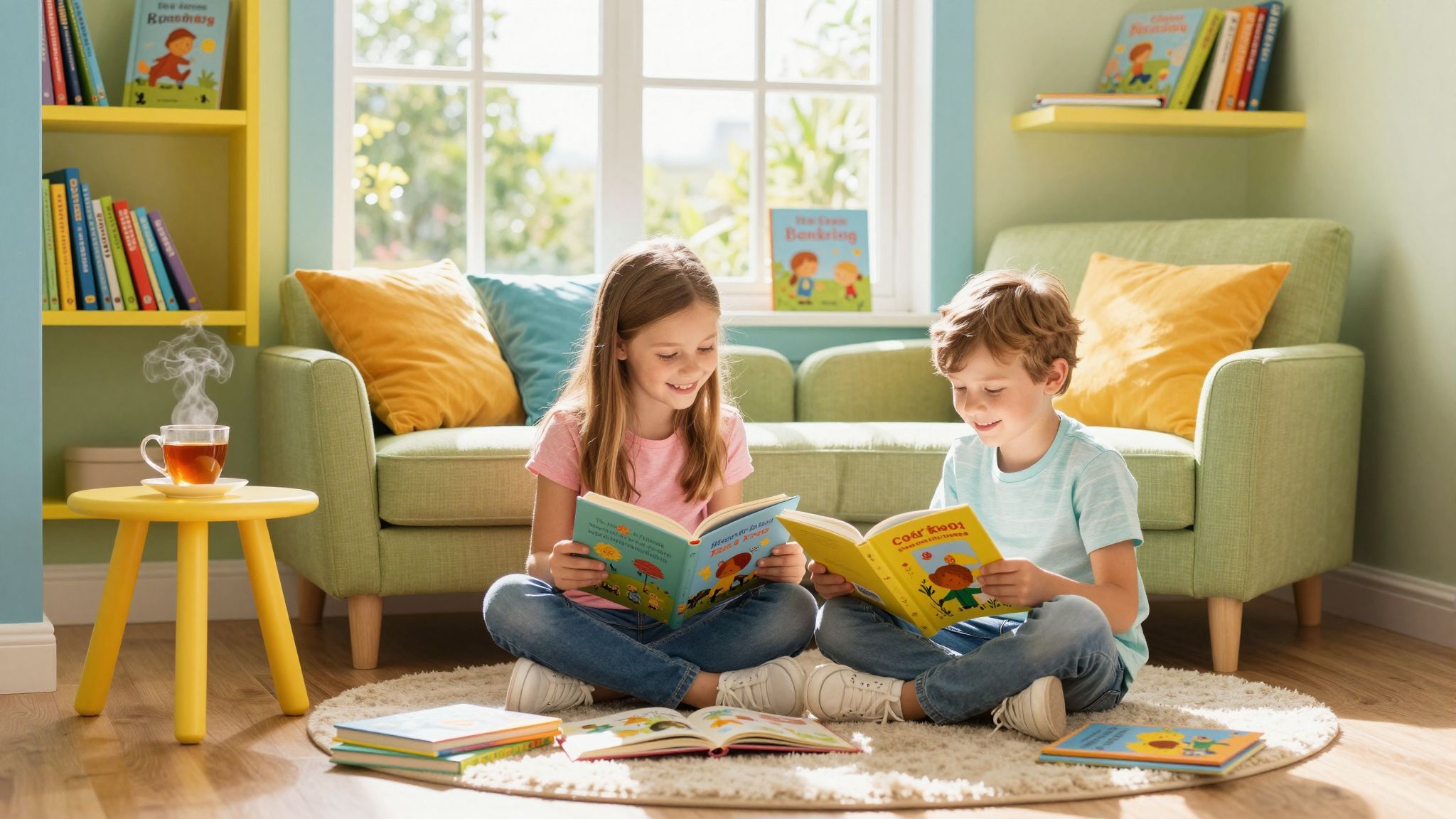 Az olvasósarok kényelme növeli a gyerekek olvasási kedvét.