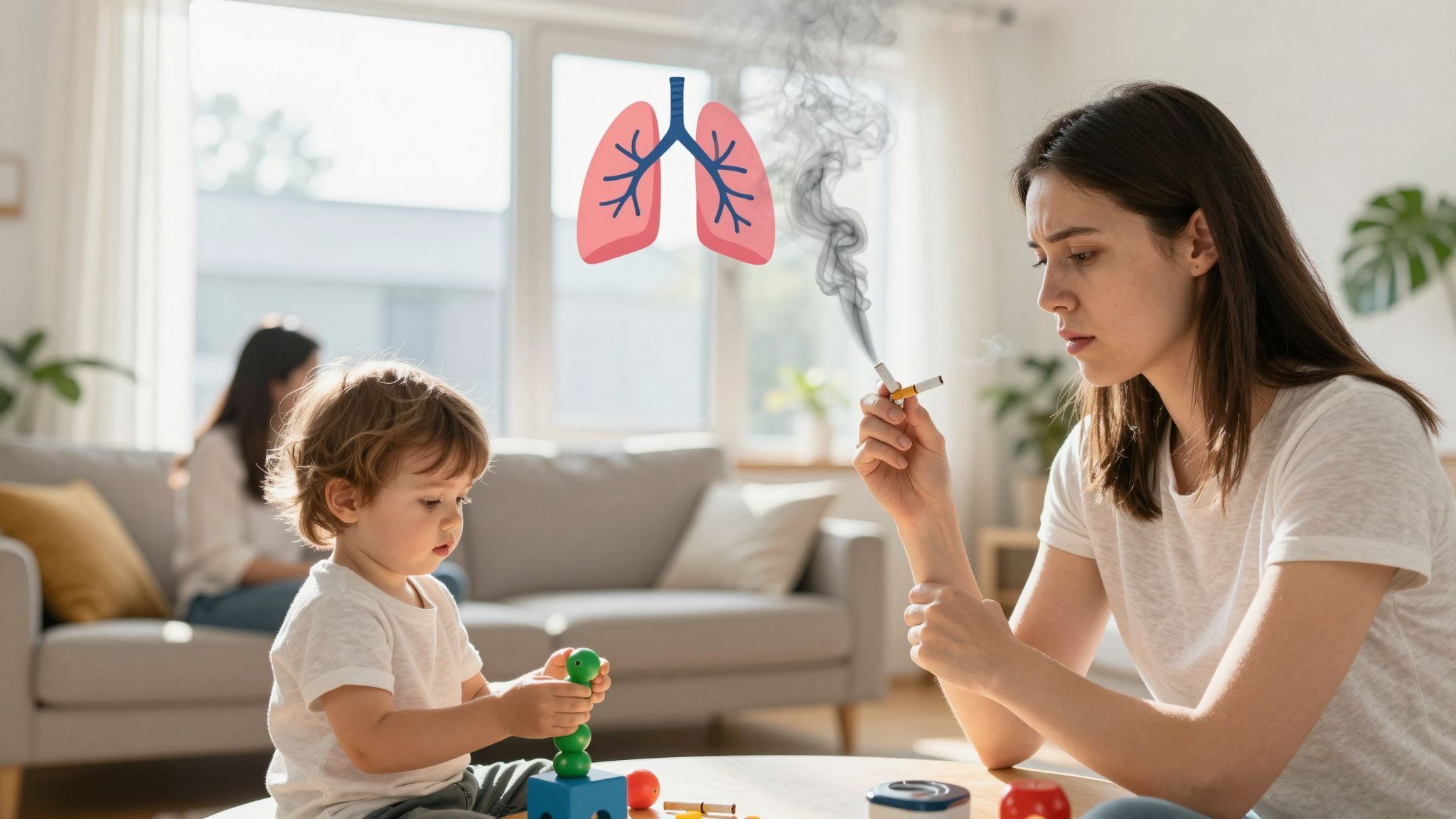 A másodlagos füst krónikus légúti betegségeket okozhat.