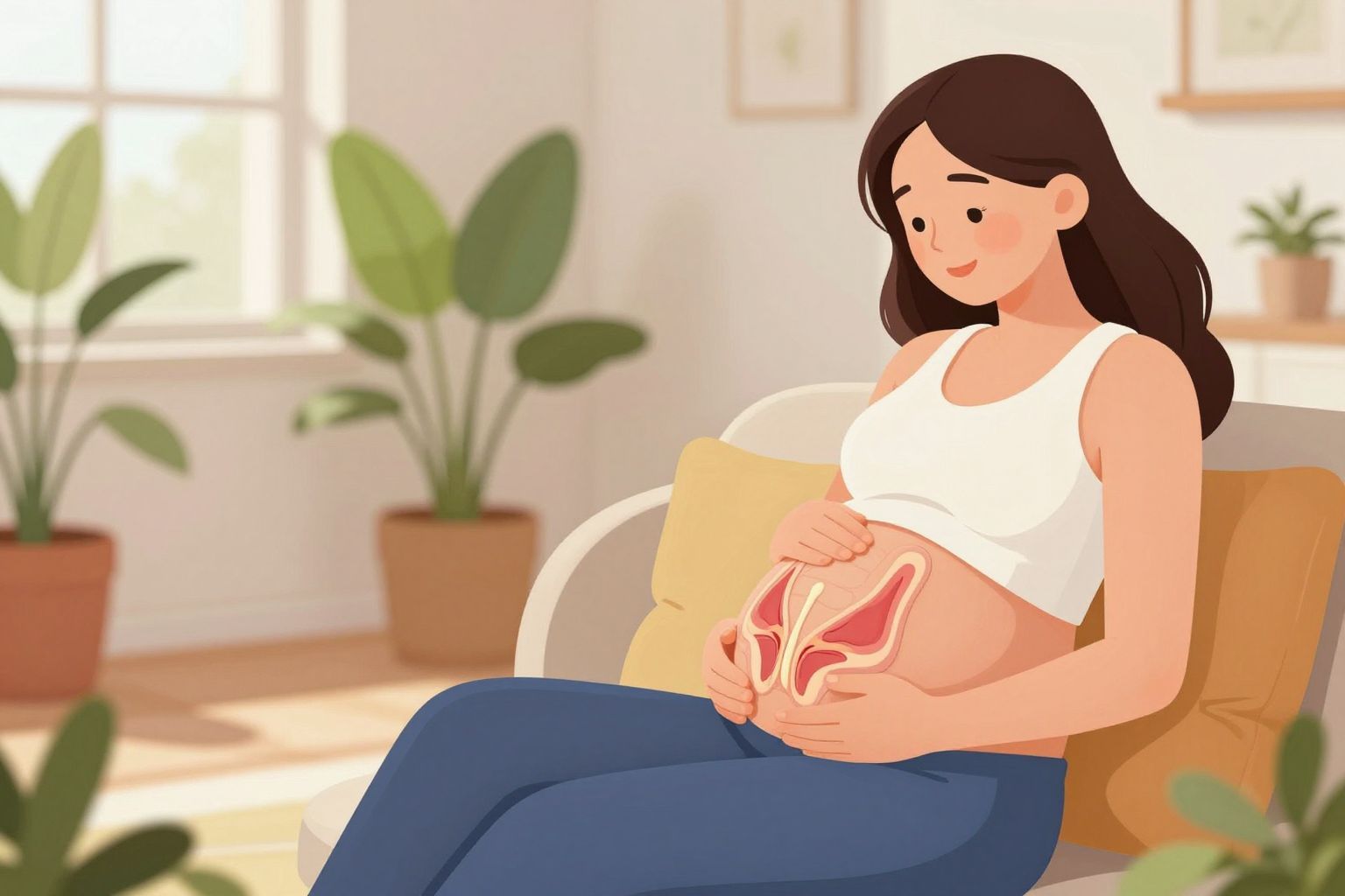 A medencefenék és kötőszövetek stabilizálják a magzat helyzetét.