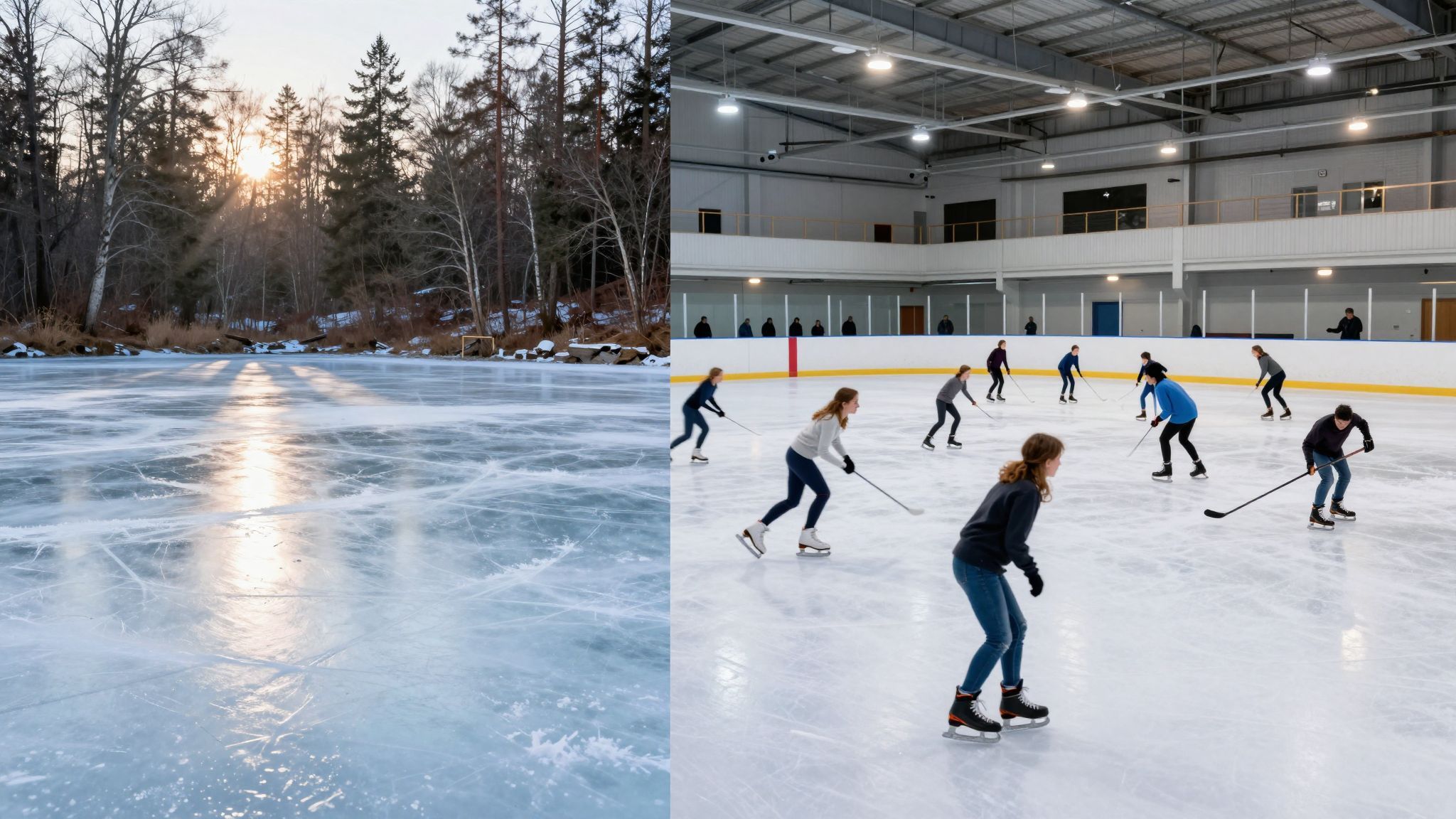 A természetes jég vastagabb és tartósabb, mint a mesterséges.