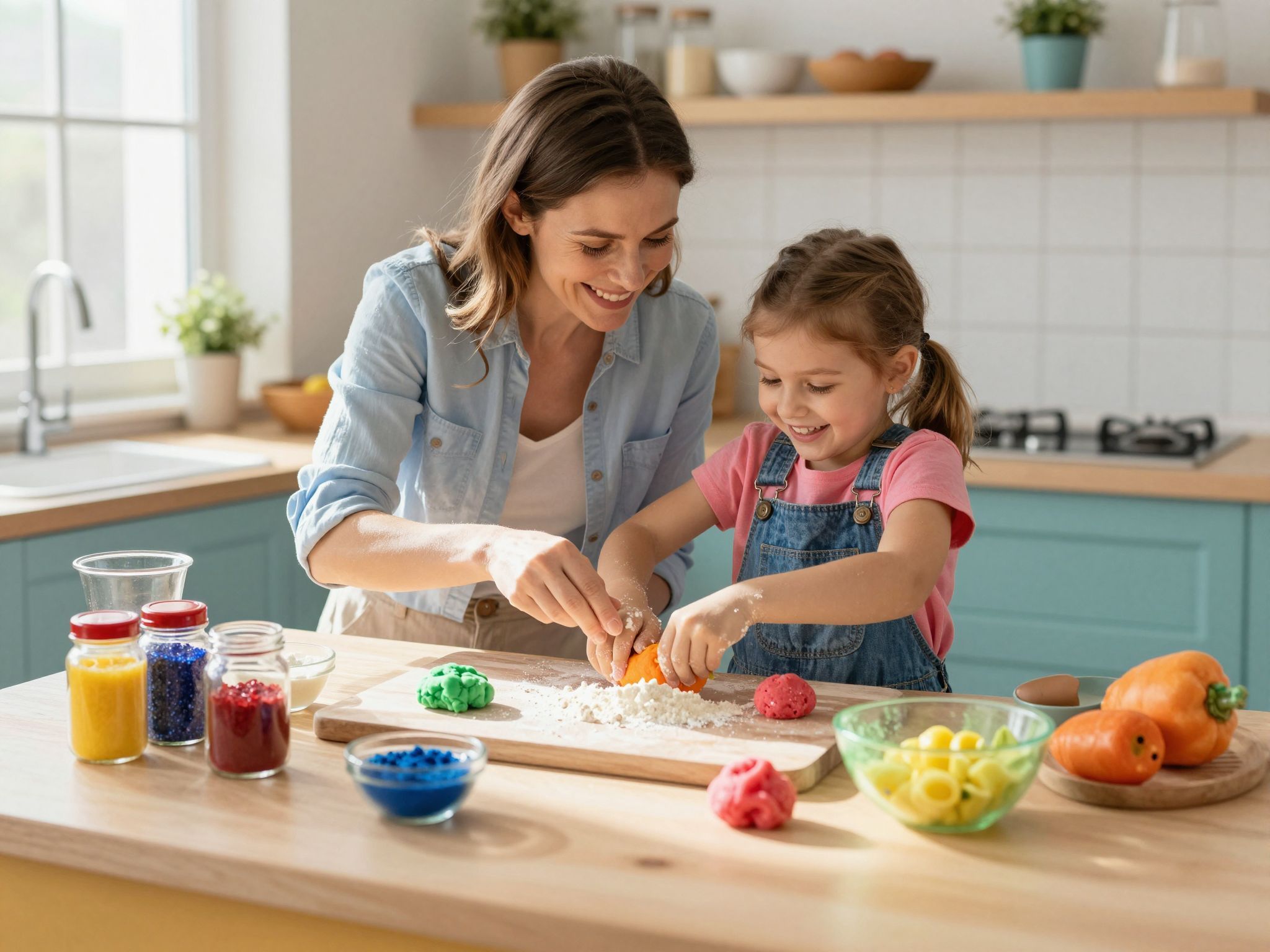A gyurma állagát só és víz arányával érhetjük el.
