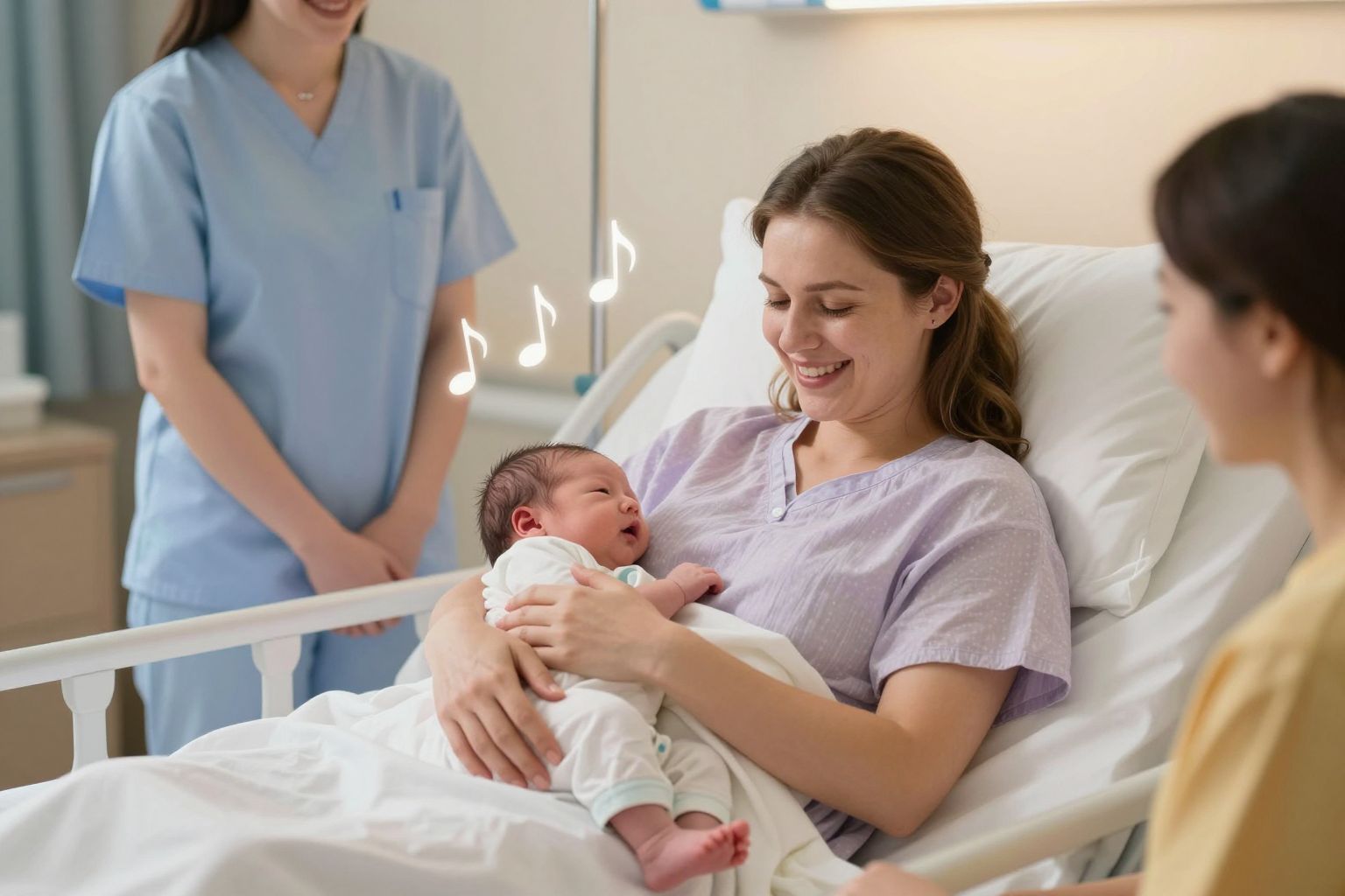 A zene csökkenti a szorongást és fájdalmat szüléskor.