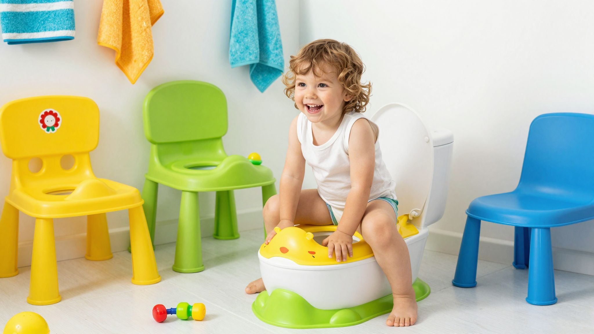 A zenélő bilik szórakoztatóbbá teszik a pelenkamentesítést.