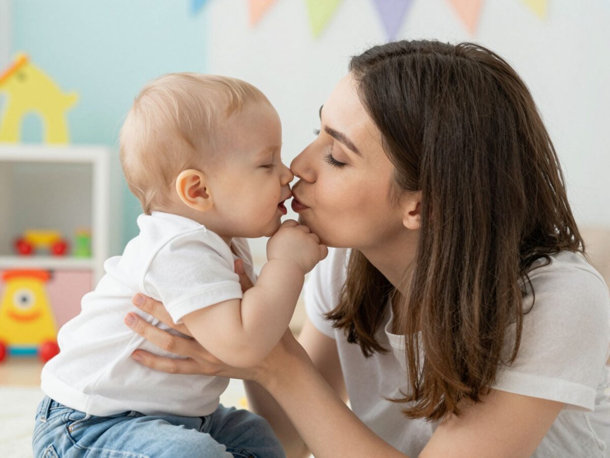 Az első puszi: egy újabb aranyos mérföldkő a baba fejlődésében