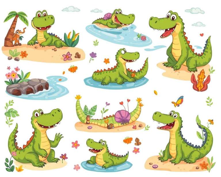 Aranyos krokodil meserajzok gyerekeknek