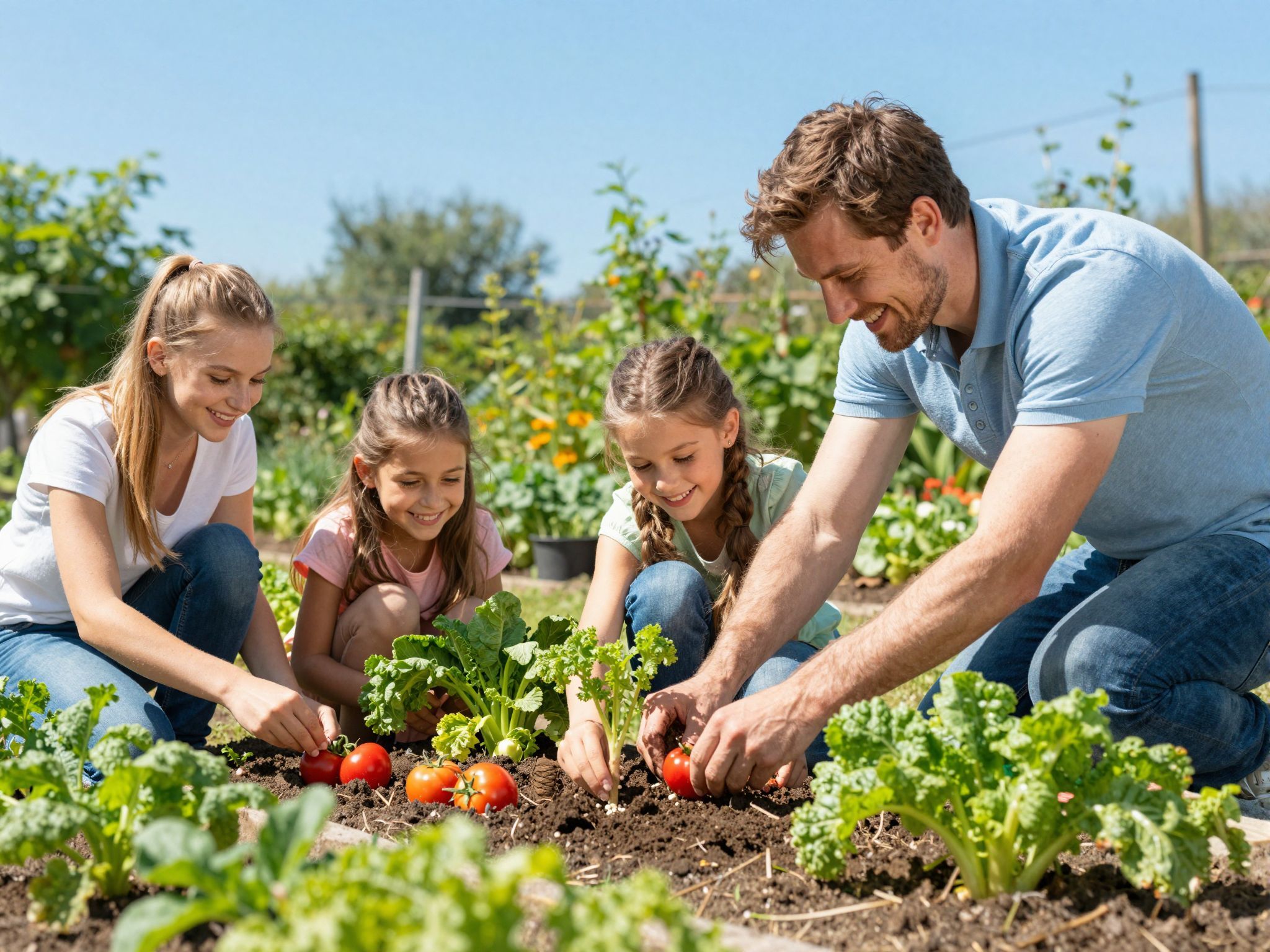 Több zöldség ültetése együtt erősíti a családi kötelékeket.