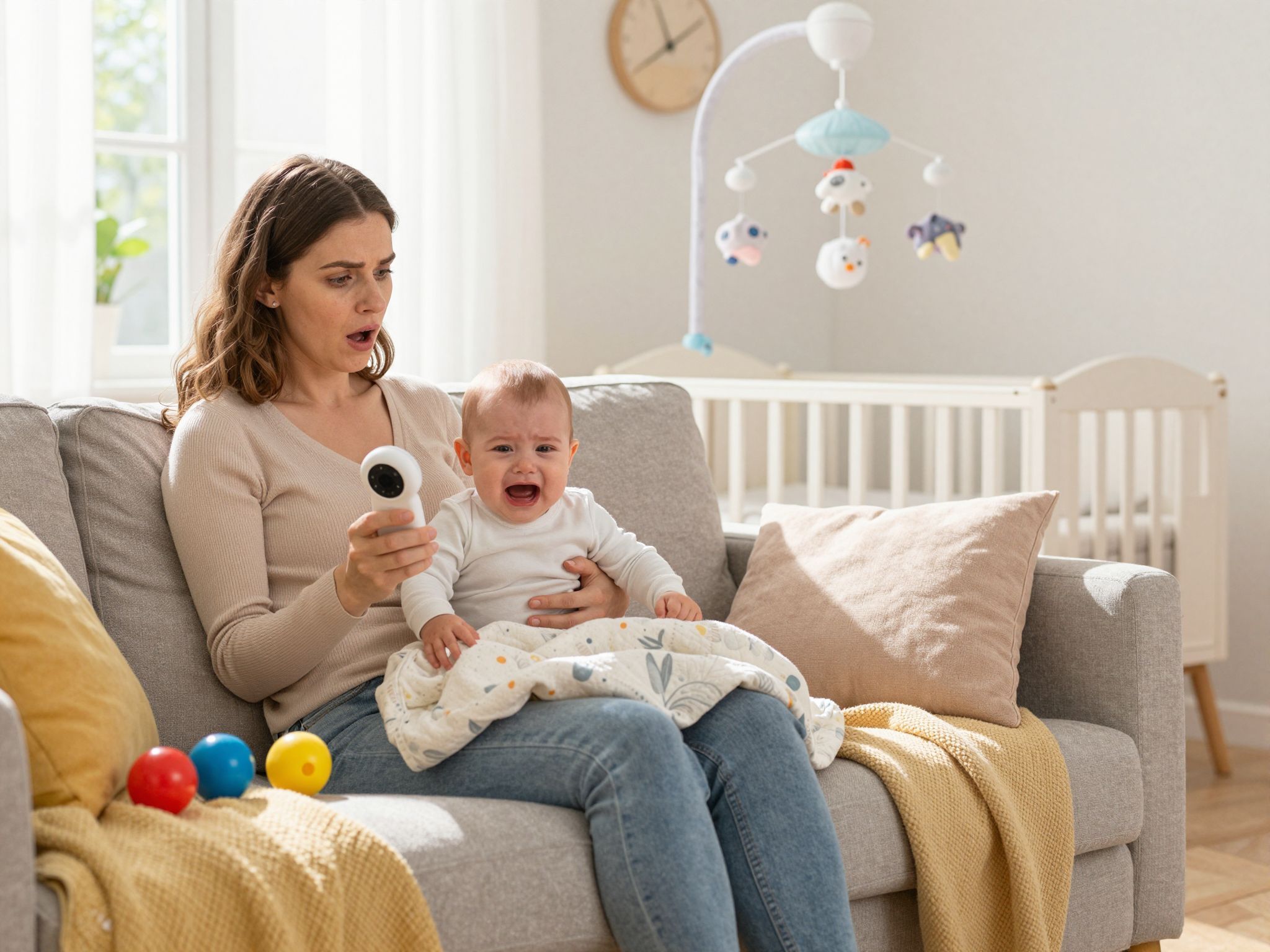A riasztó hangja erősíti az anyai figyelmet és reakciót.