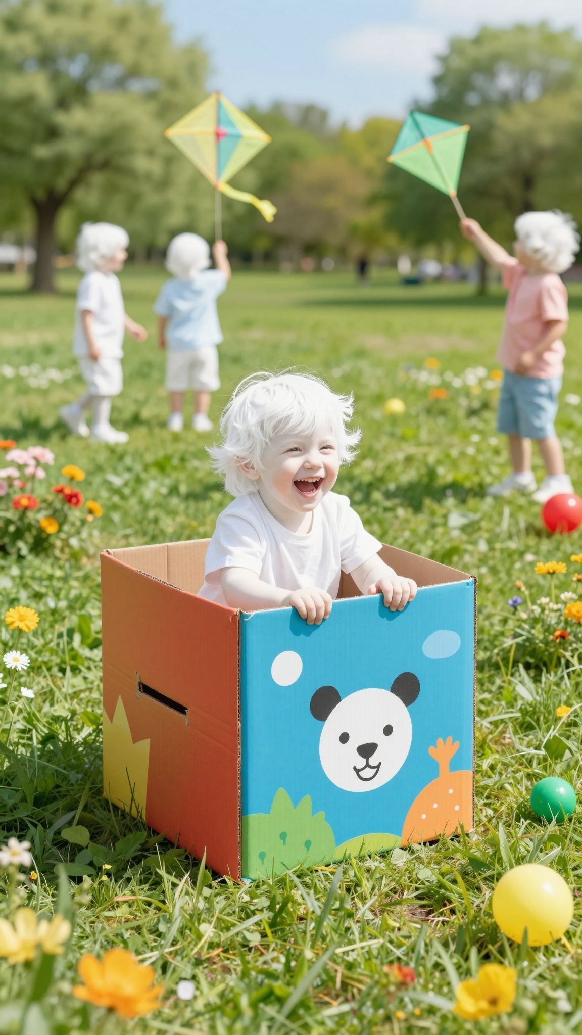 A kartondoboz szabad játékot és kreativitást ösztönöz.