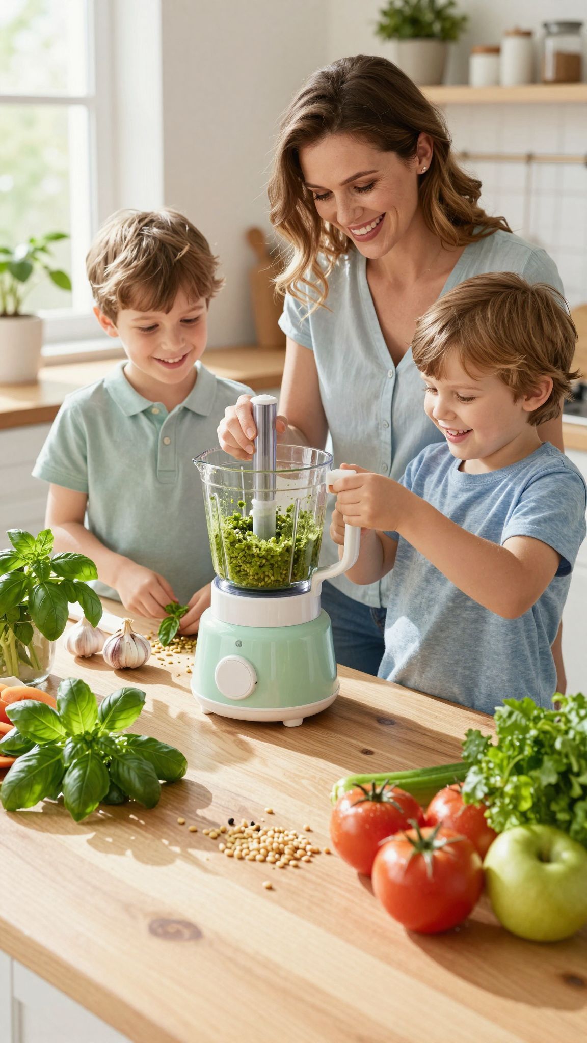 A pesztó gazdag vitaminokban, ami támogatja a gyerekek fejlődését.
