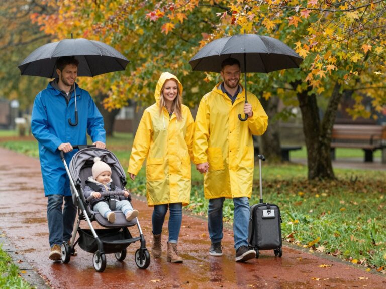 Nem akadály a rossz idő: tippek a babával való sétához nedves időben