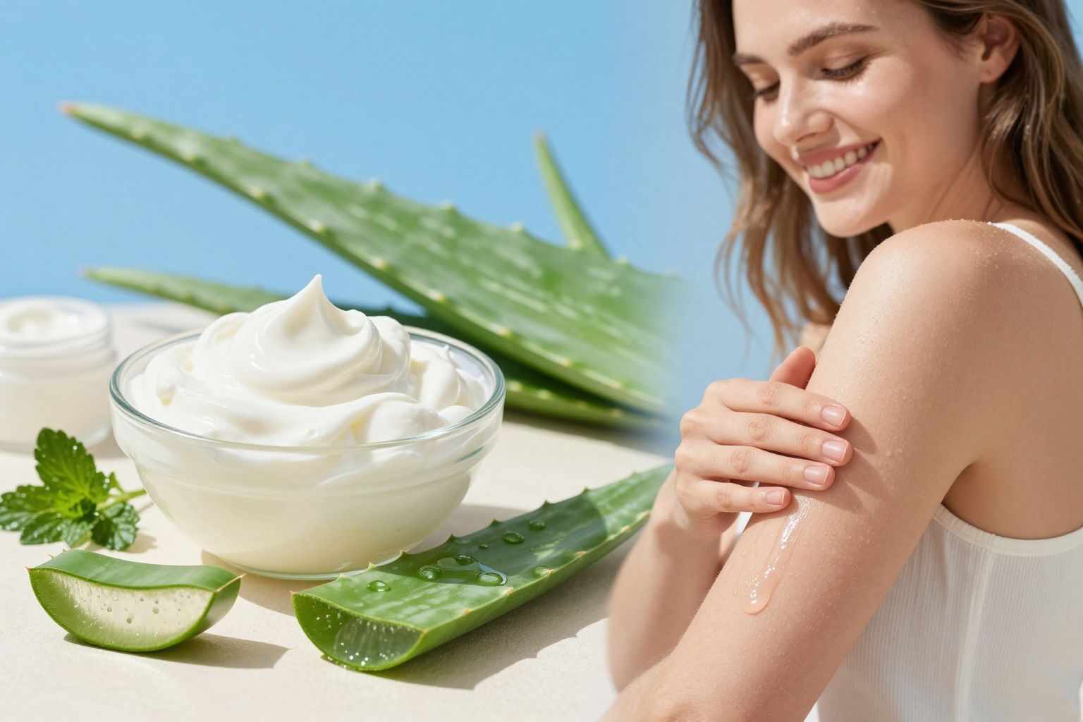 Aloe vera hűsít, tejföl tápláló, de nem gyógyít.