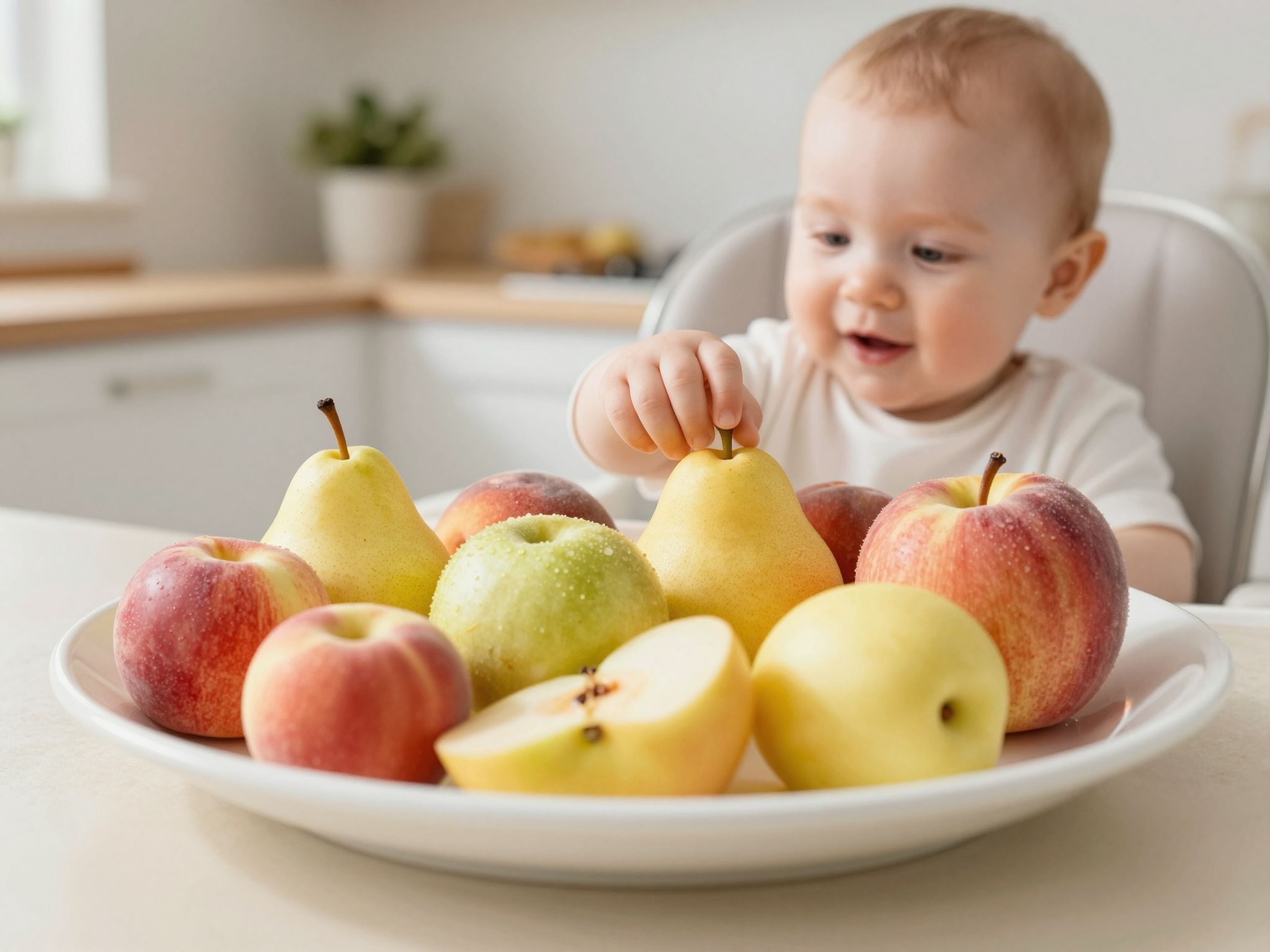 A párolt gyümölcsök puhák és ízletesek a babának.