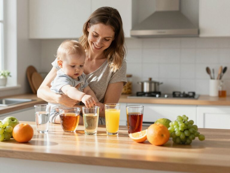 Víz, tea, gyümölcslé: mikortól és mit ihat a baba az anyatej vagy tápszer mellett?
