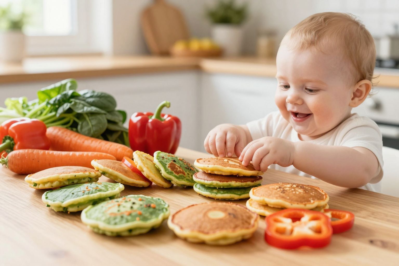 A zöldséglepények egészséges és ízletes falatok babáknak.