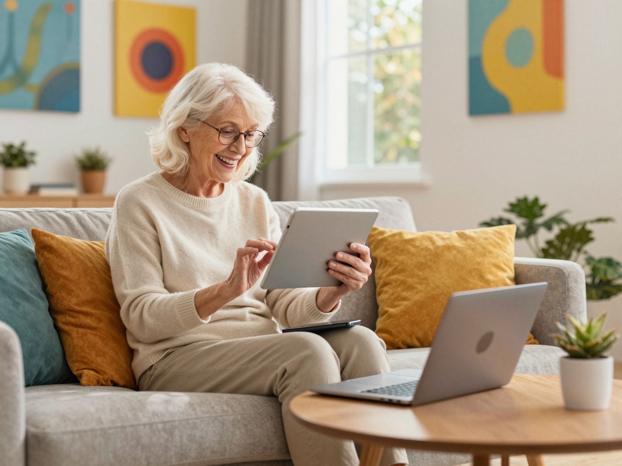 A digitális nagyi könnyedén használja a közösségi médiát.