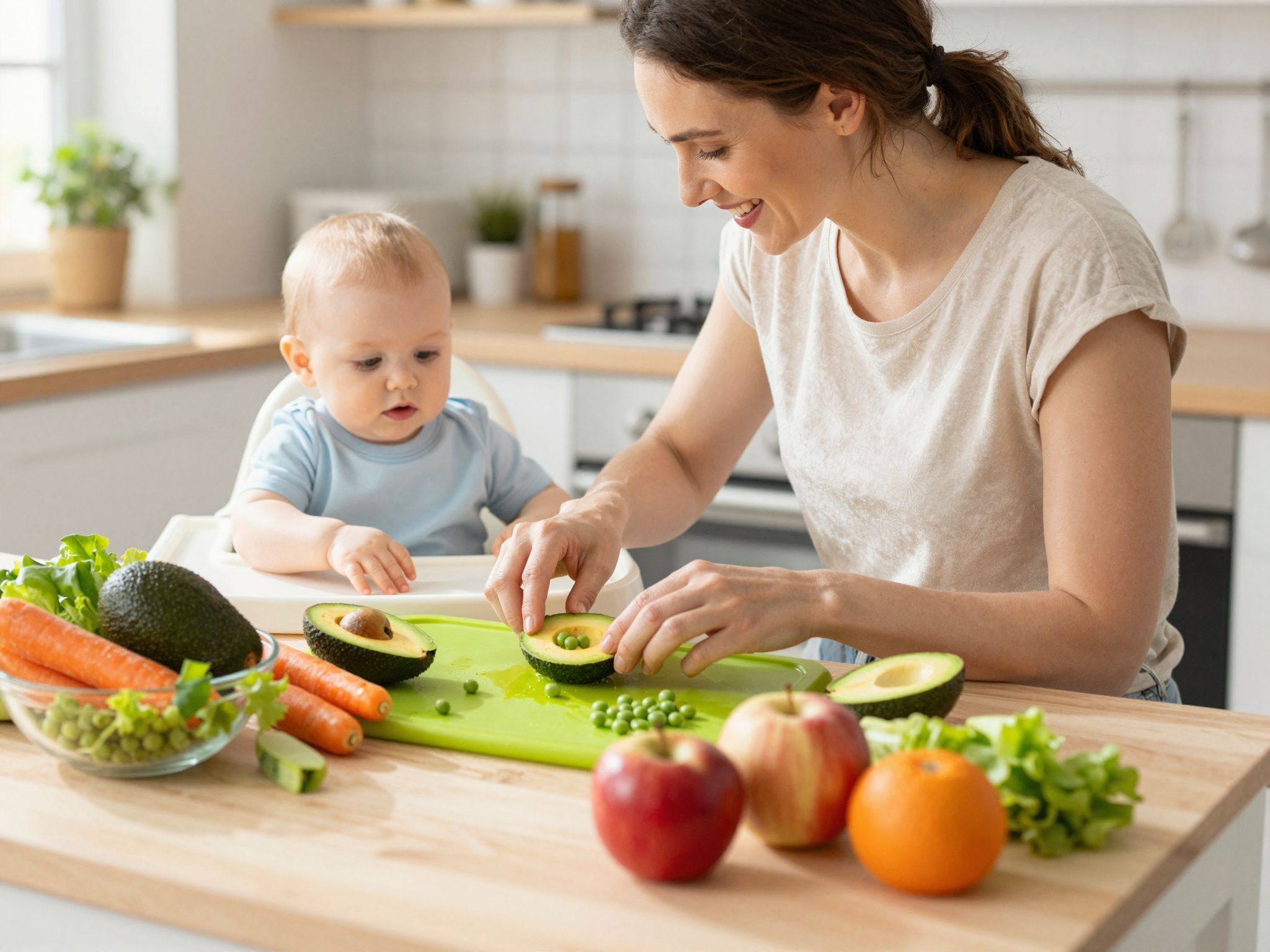 A különböző textúrák segítik a baba étkezési fejlődését.