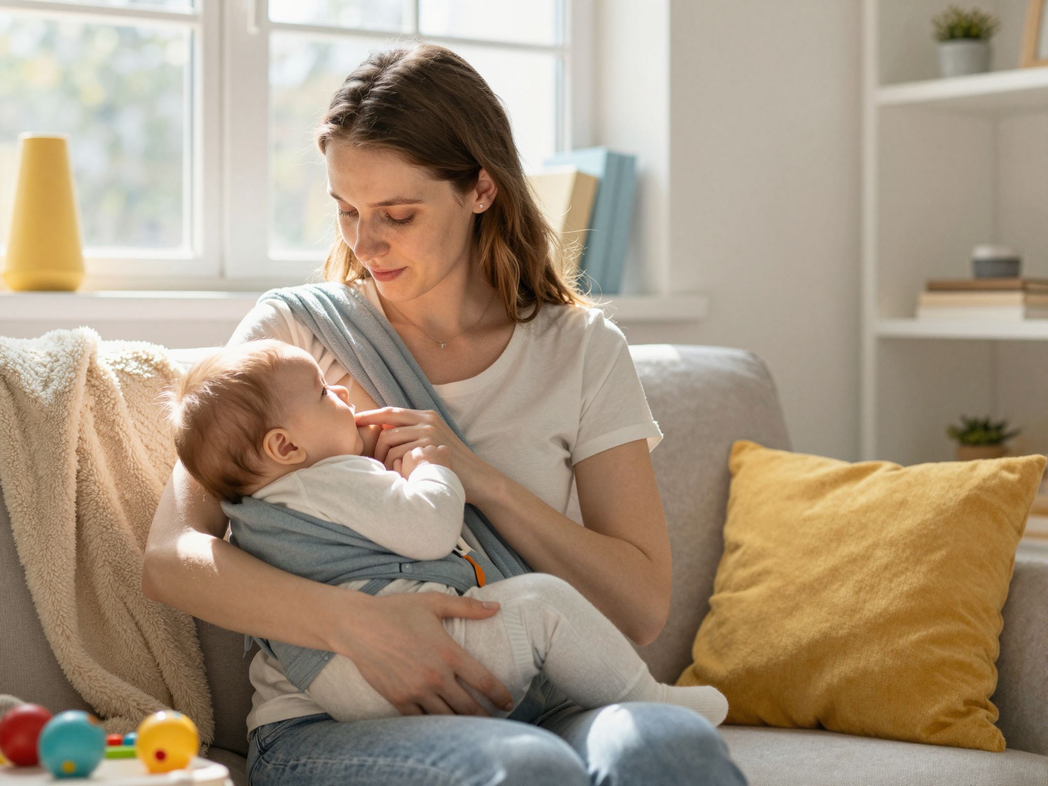 A keresztbölcsőtartás segíti a baba jobb táplálását és kötődését.