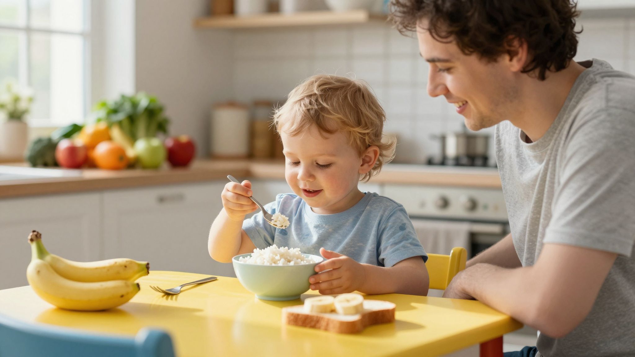 A BRAT-módszer: banán, rizs, alma, pirított kenyér.