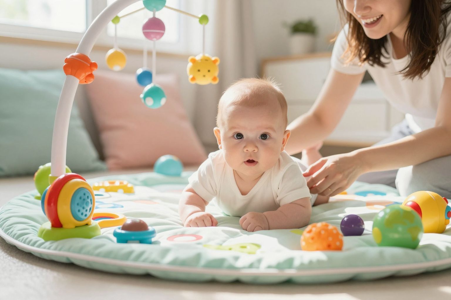 A babák érzékszervei gyorsan fejlődnek négy hónaposan.