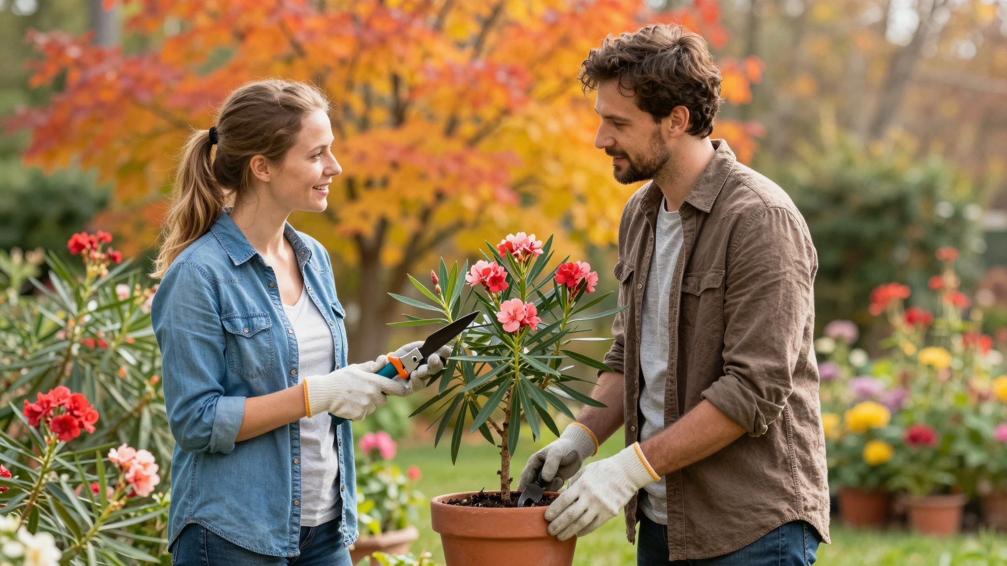 A leander metszésének időzítése befolyásolja a virágzást.