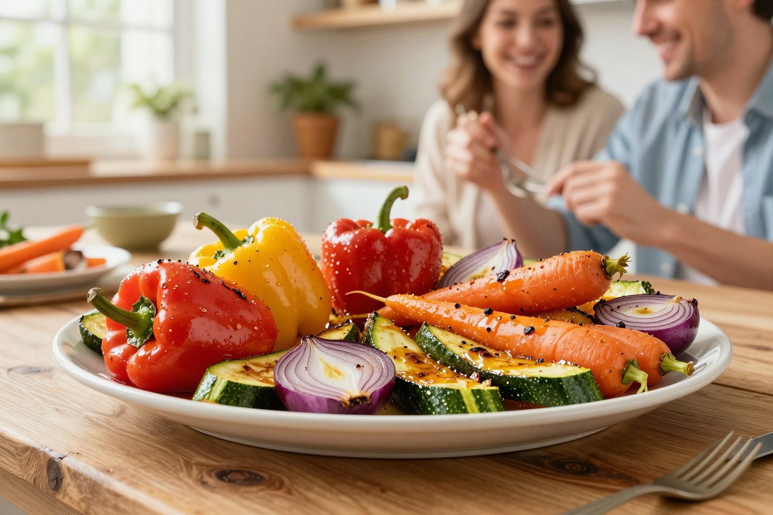 A karamellizált zöldségek fokozzák az ízek mélységét.