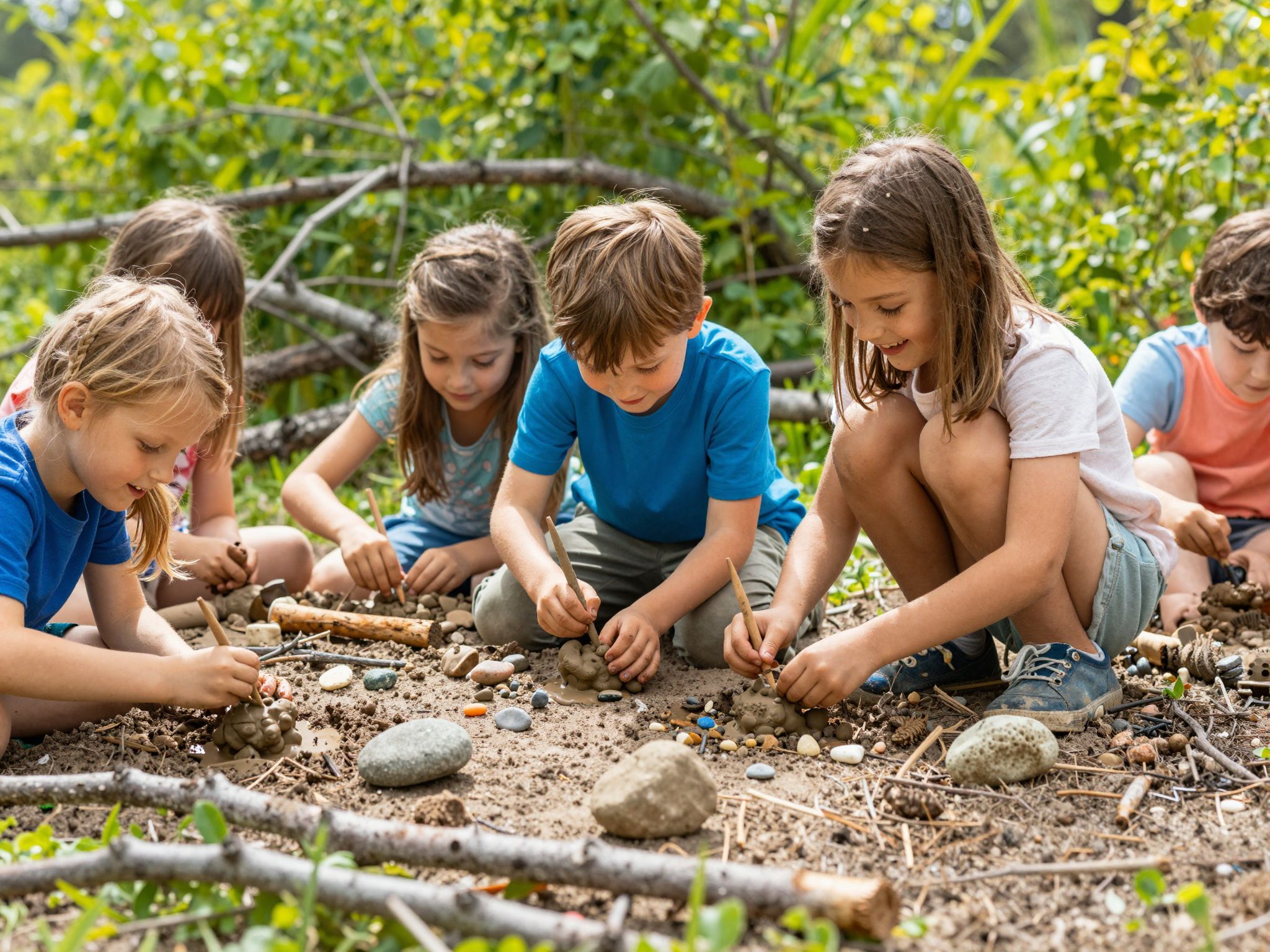 Az ágak és gallyak kreatív eszközök a játékban.
