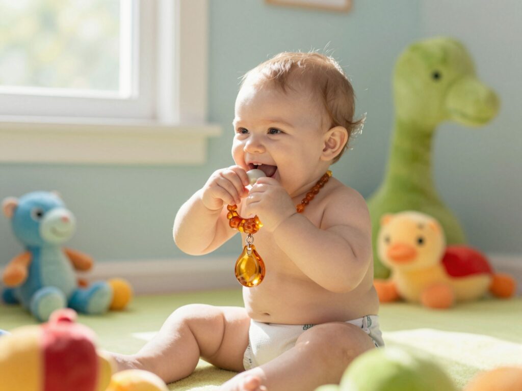 Egybehangzó vélemények: miért veszélyes a borostyán nyaklánc a fogzó babára?