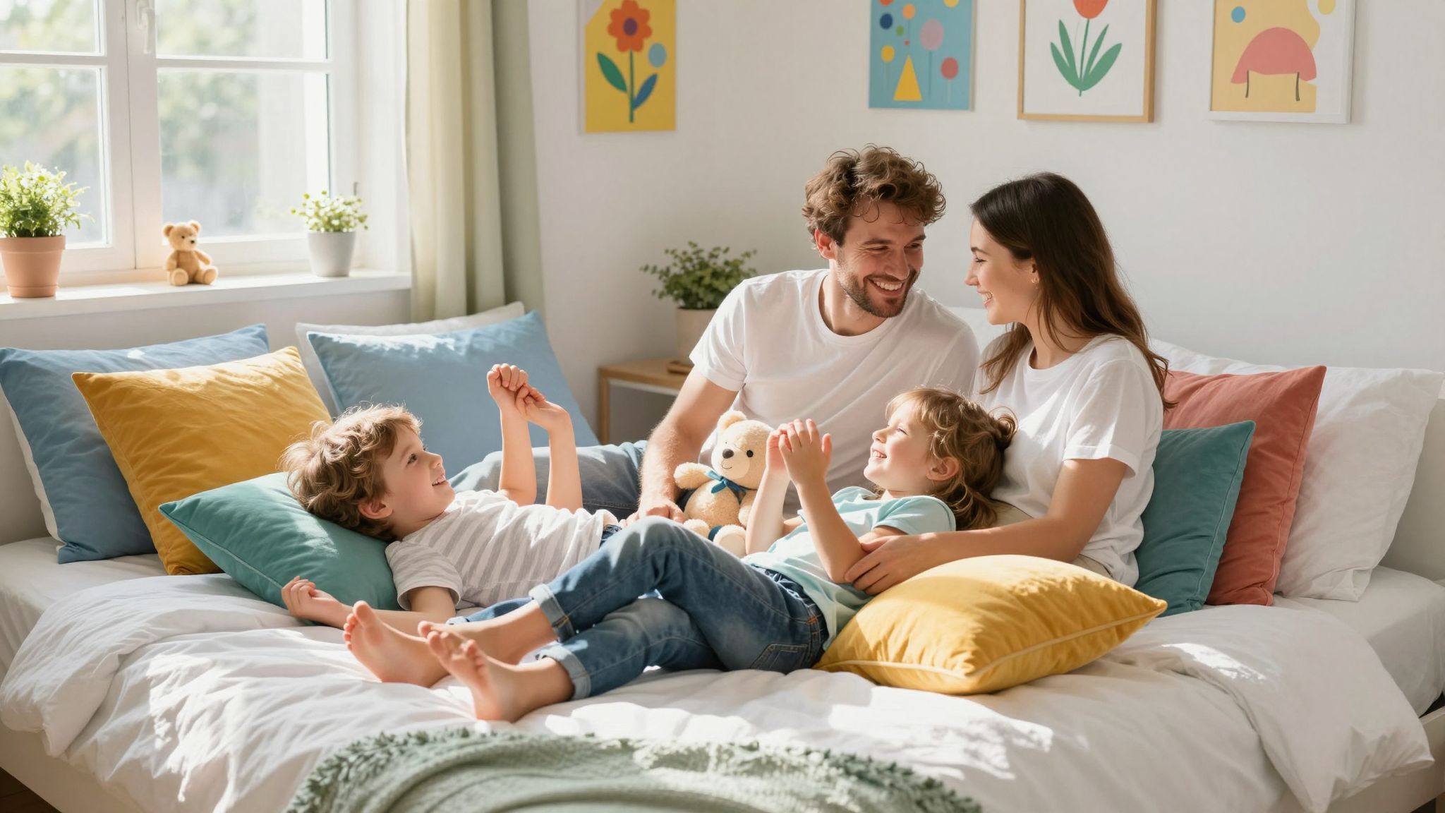 A családi ágy segítheti a kötődést és a biztonságérzetet.