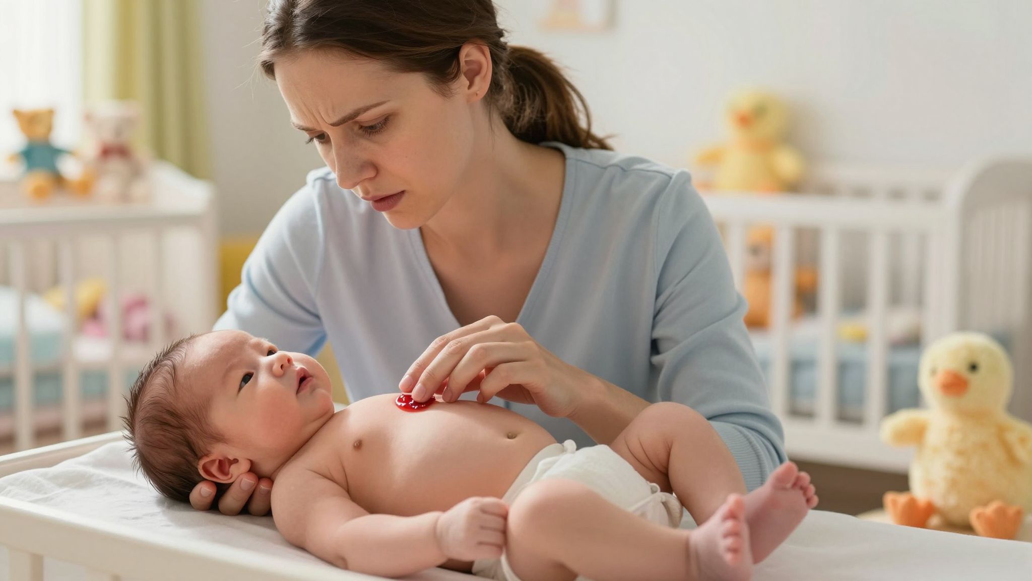 Ne öblítsük le vízzel a köldök környékét!