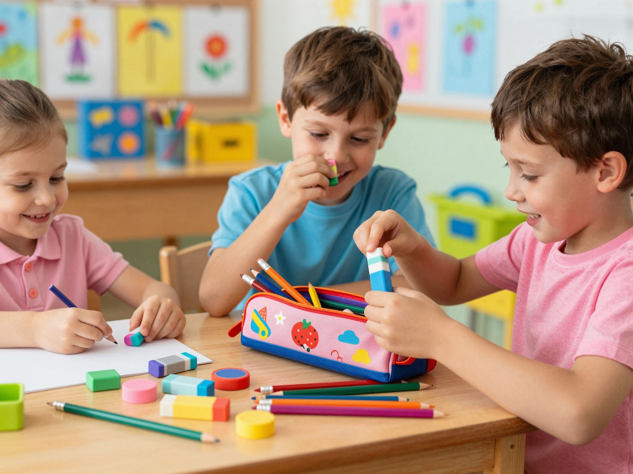 Az illatos radírok titkos üzeneteket rejtettek a gyerekeknek.