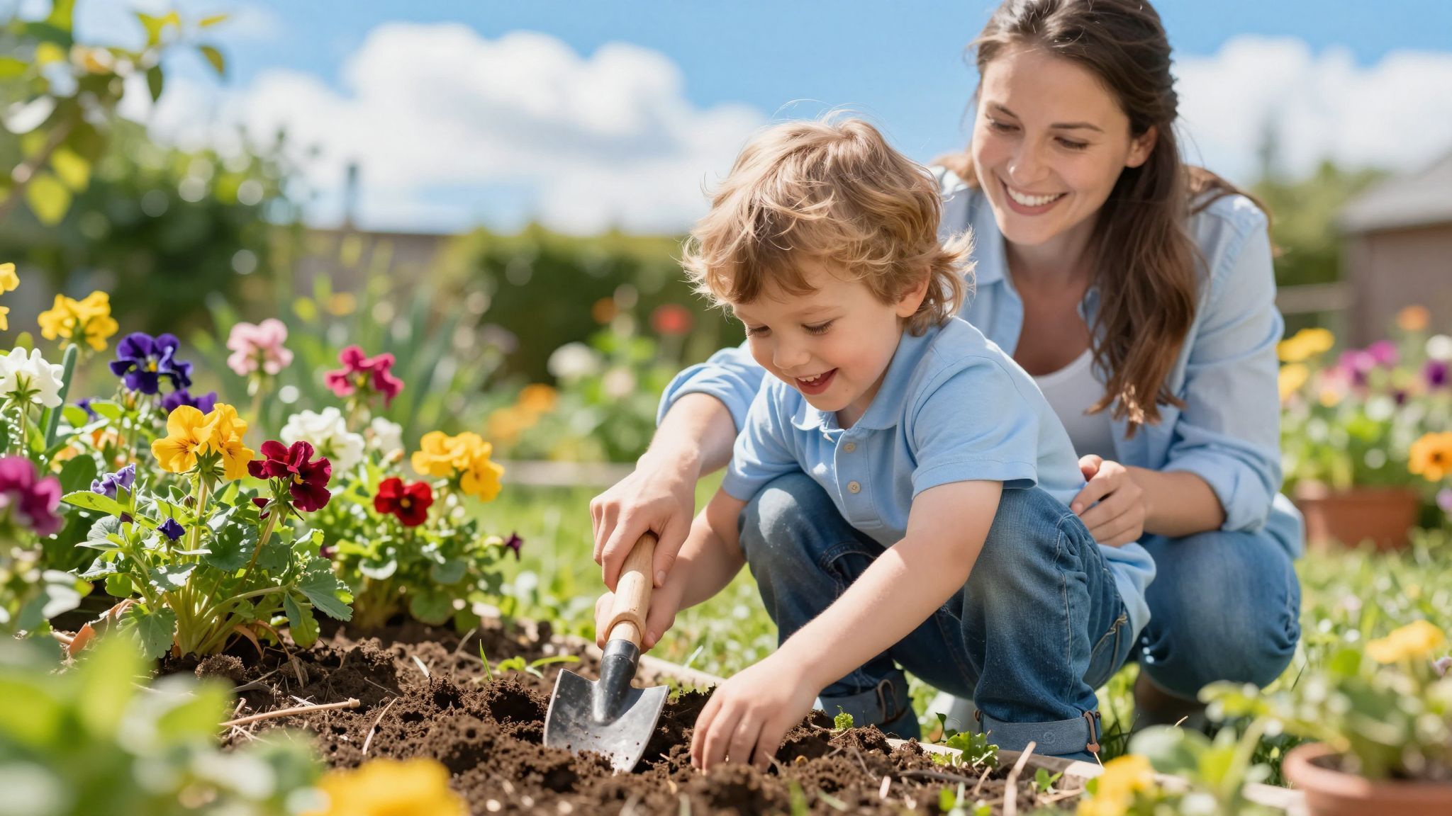 A kerti munkák erősítik a gyerekek természet iránti szeretetét.