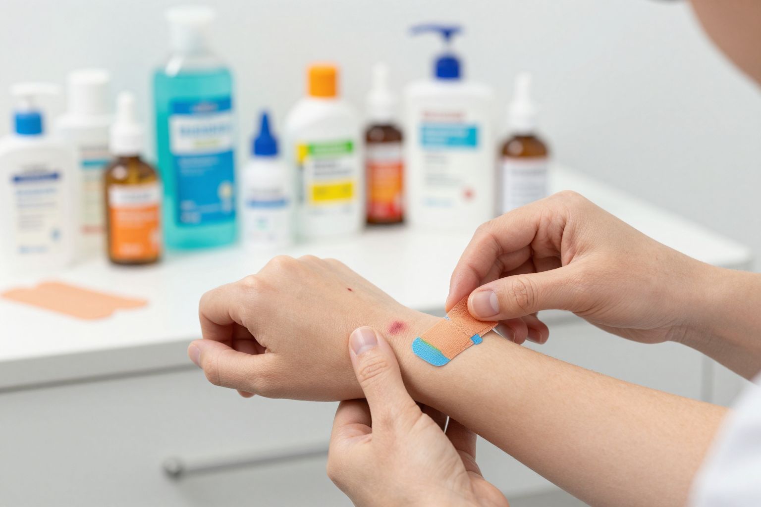 Ragtapasz használata sebek esetén, ha a bőr száraz.