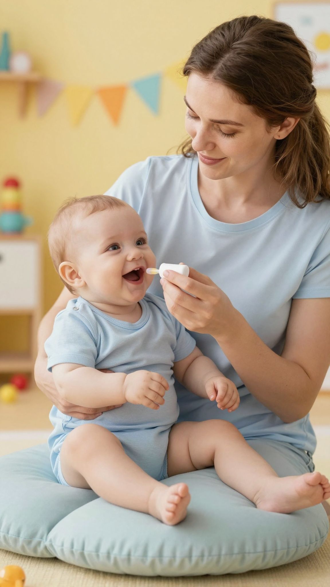 A gyógyszer beadása játékos formában csökkenti a sírást.