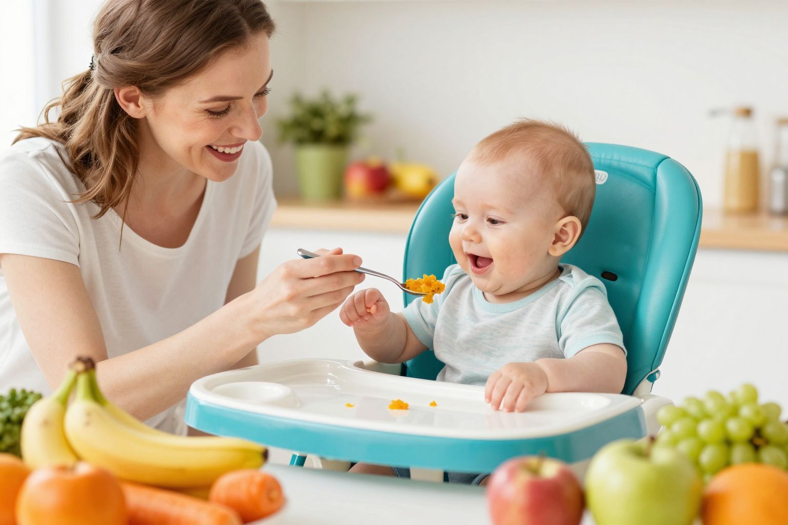 A megfelelő táplálkozás segíti a baba növekedését.