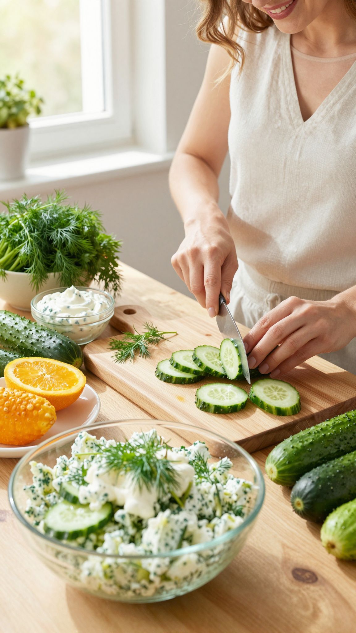 Variációk: kapros-tejfölös uborkasaláta joghurttal is ínycsiklandó!