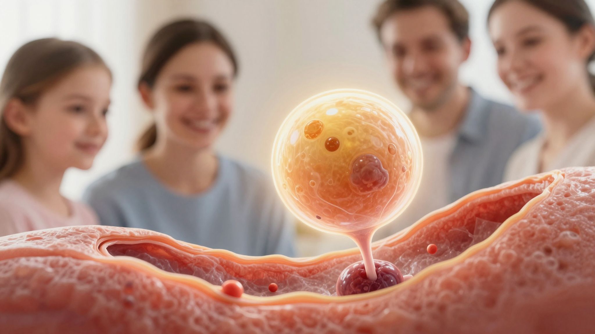 A beágyazódás során a megtermékenyített petesejt tapad a méhhez.