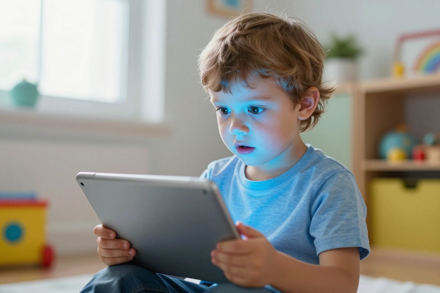 A kék fény károsíthatja a gyermekek érzékeny szemét.