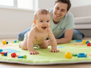 A kúszás-mászás fontossága: Miért tedd a földre a babát, és mire figyelj?