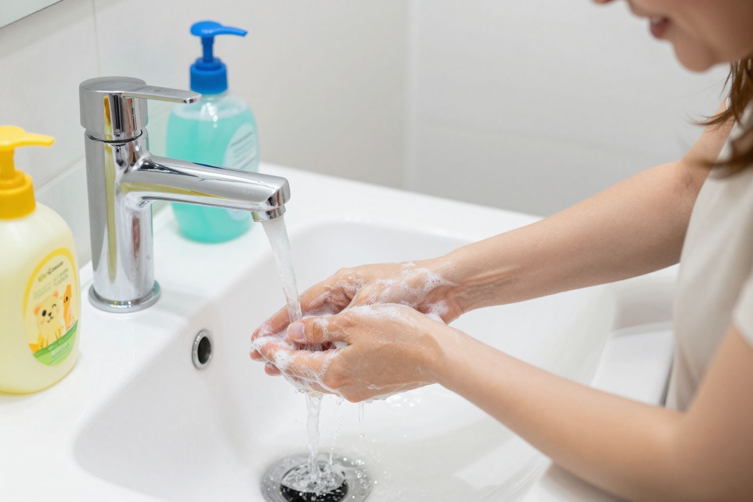 A szappan kémiai reakciója segít eltávolítani a baktériumokat.