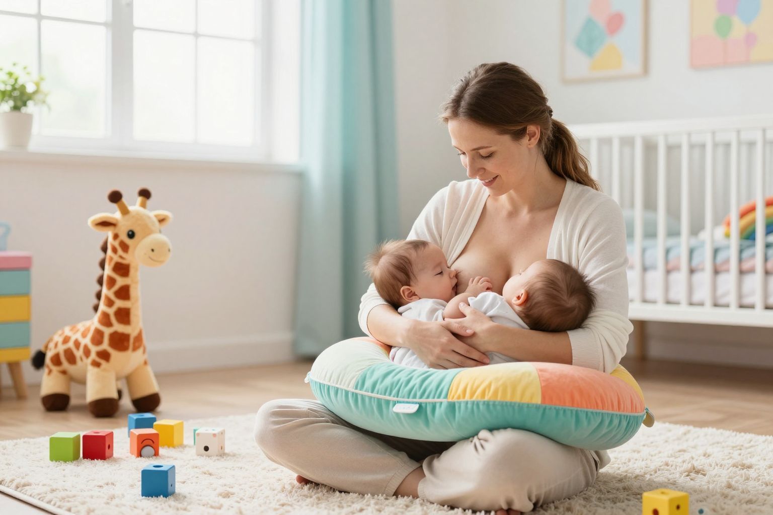 A szoptatós párna később játszószőnyegként is használható.