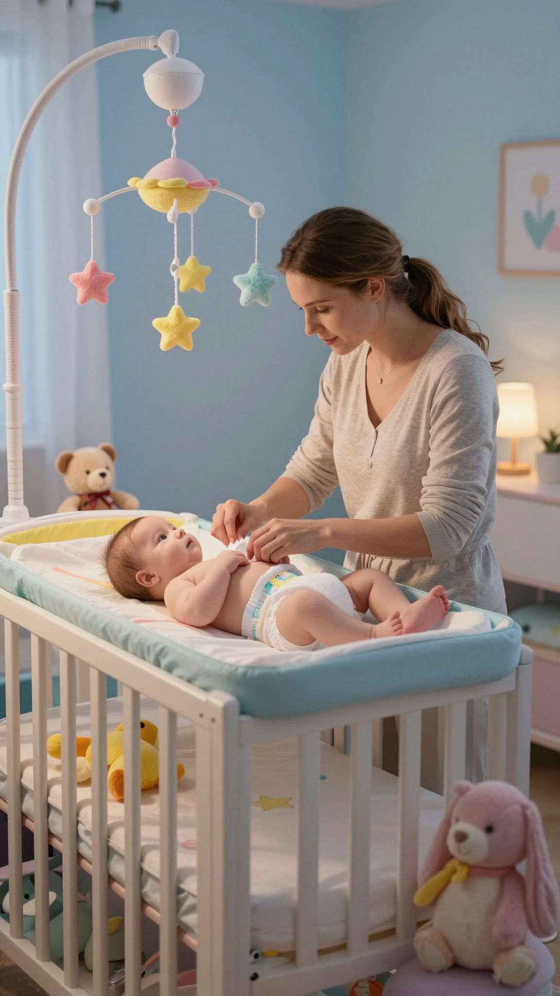 Az éjszakai pelenkázás során a baba kényelme a fontos.