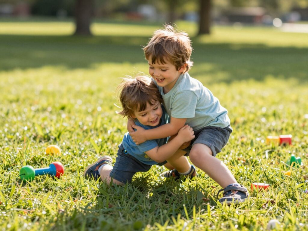 Engedd a gyereket birkózni: a „durva” játék meglepő előnyei